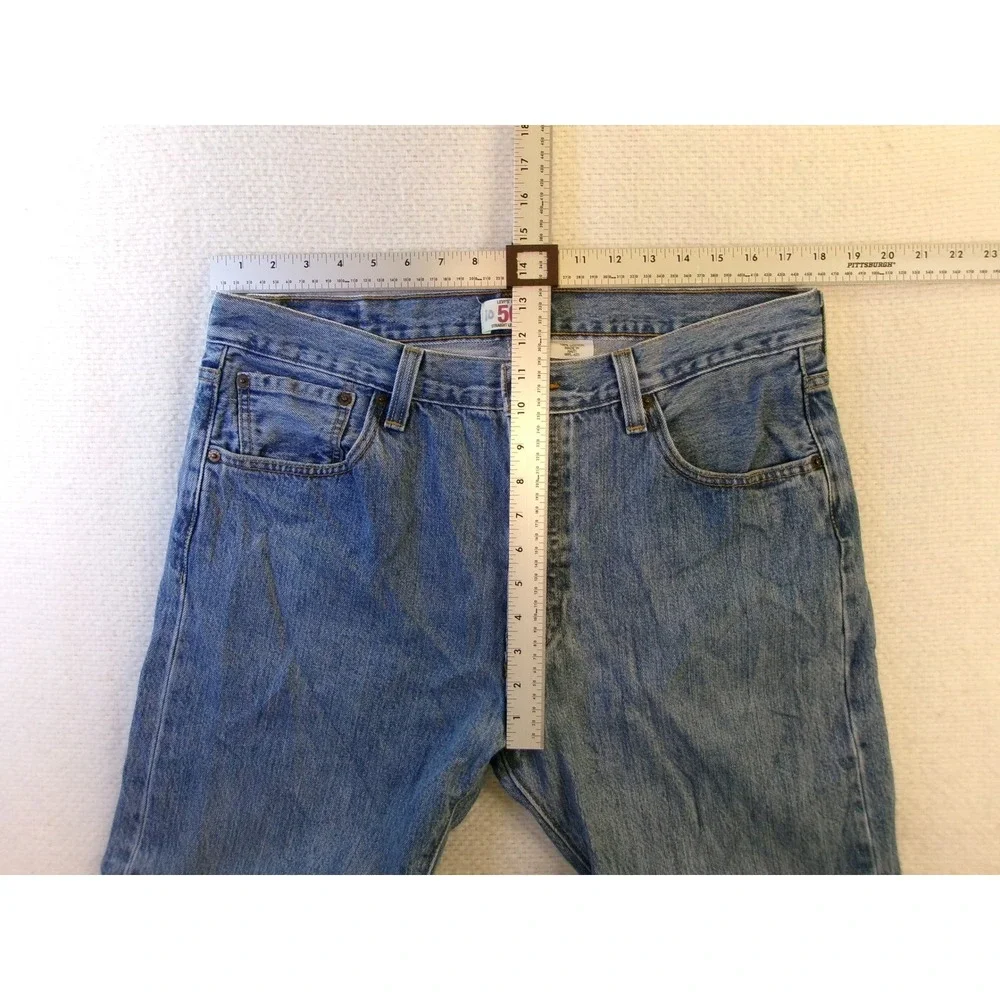 Levi's Mens 36x30 501‎ Original Straight Leg Jeans Medium Wash Button Fly Denim